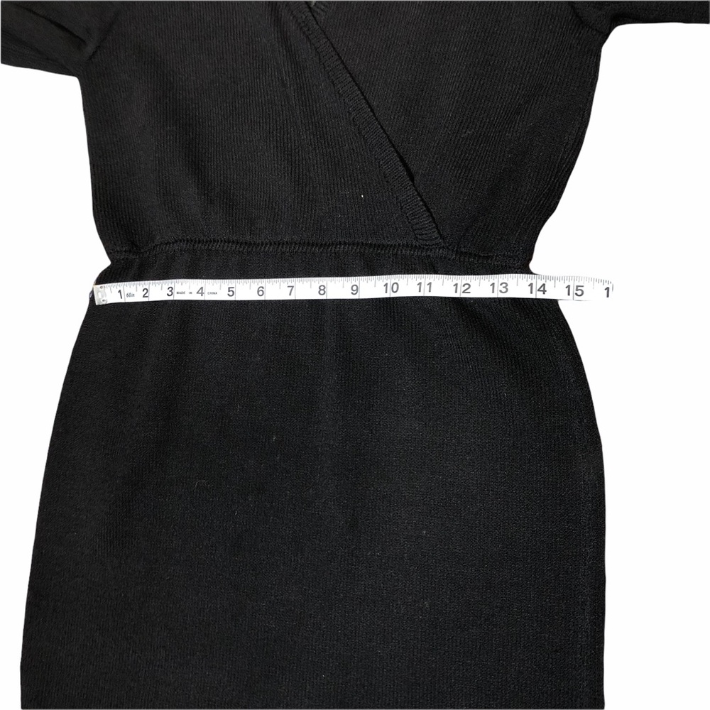 St. John Collection Black Knitted Dress 3/4 Sequin Sleeves MADE IN USA - Picture 10 of 13